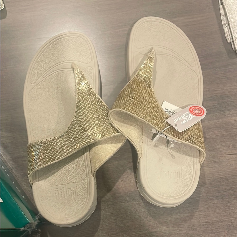FitFlop Shimmering Gold Sandals